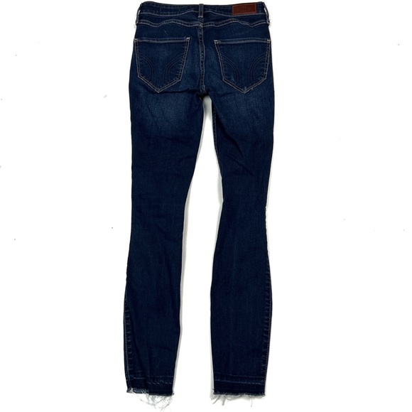 Hollister High Rise Crop Super Skinny Sz 00R Distressed Raw Hem - Picture 9 of 10